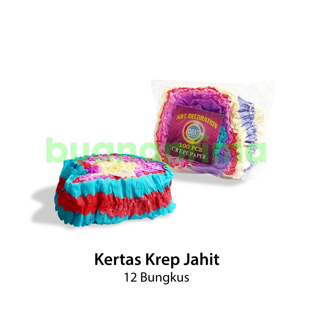 

Kertas Krep Jahit isi 12 Bungkus Crepe Paper Art Decoration Warna Warni