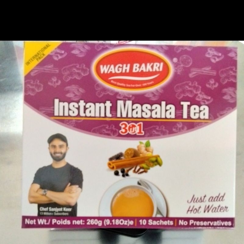 

Minuman serbuk tea 3 in 1 WAGH BAKRI INSTANT/Masala Tea 260 gram