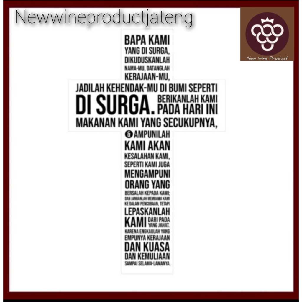 Hiasan Dinding Salib Doa Bapa Kami