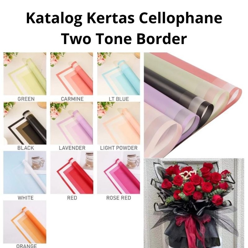 

[20 Lembar] Flower Wrapping Varian Two Tone Border