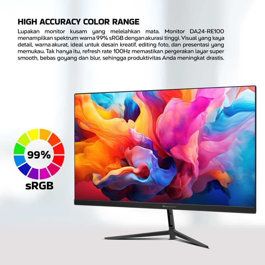 Monitor LED Digital Alliance 20" 100Hz HD+ SRGB DA20-RE100