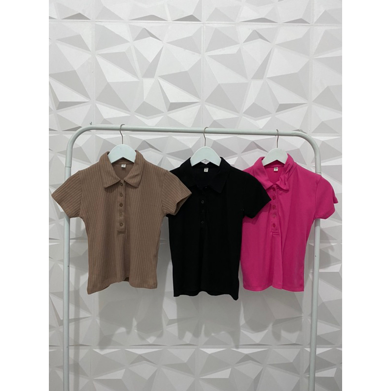 Uniqlo Knit Ribbed Polo Shirt