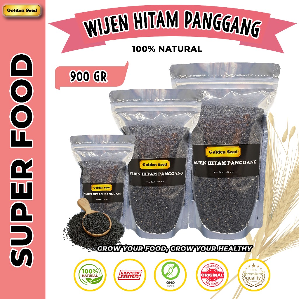 

WIJEN HITAM PANGGANG 900 GR PREMIUM - BLACK SESAME SEED ROASTED SANGRAI 900 GRAM