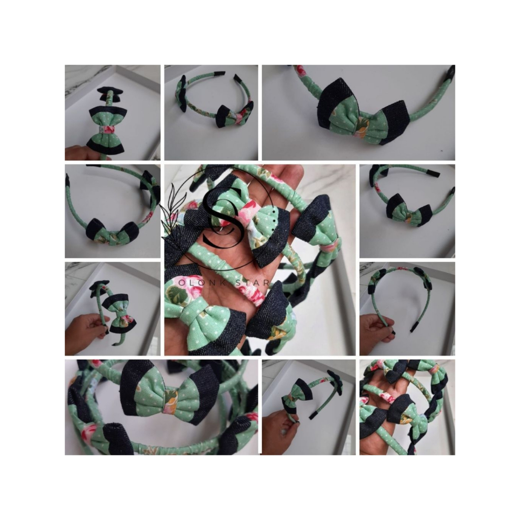 Bando / Bendo / Bando Anak / Bando Korea / Bando Pita / Bando Hijau / Bando Denim