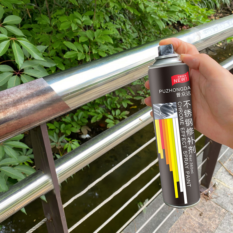 550ml Cat Semprot Chrome Warna Chrome Krum Cat Logam Mobil Stainless Steel Cat Semprot Chrome Anti