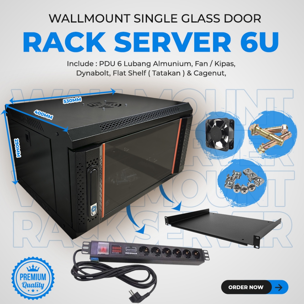 wallmount 6U murah / rack 6U / rack server 6U