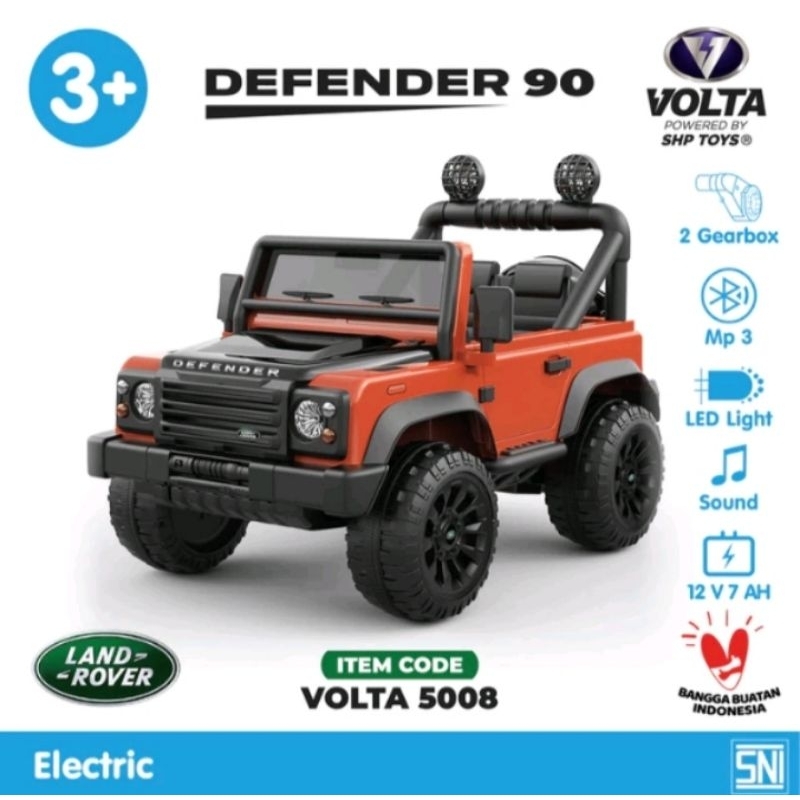 MAINAN MOBIL AKI ANAK VOLTA LANDROVER  DEFENDER  - 5008  mobil aki remote Control