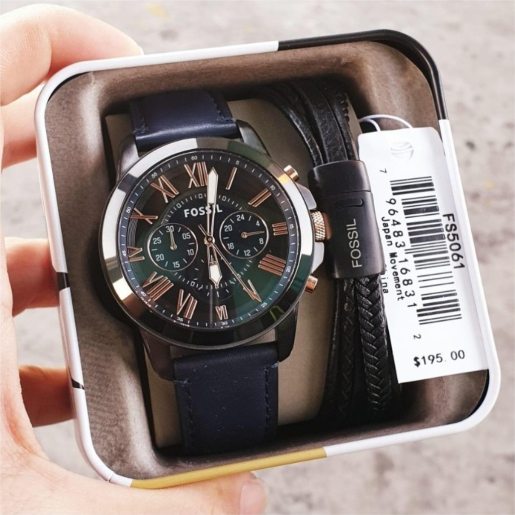 Jam Tangan Pria Type FS5061 FS 5061 Set Gelang Kepang Magnet Original & Manual Book Garansi