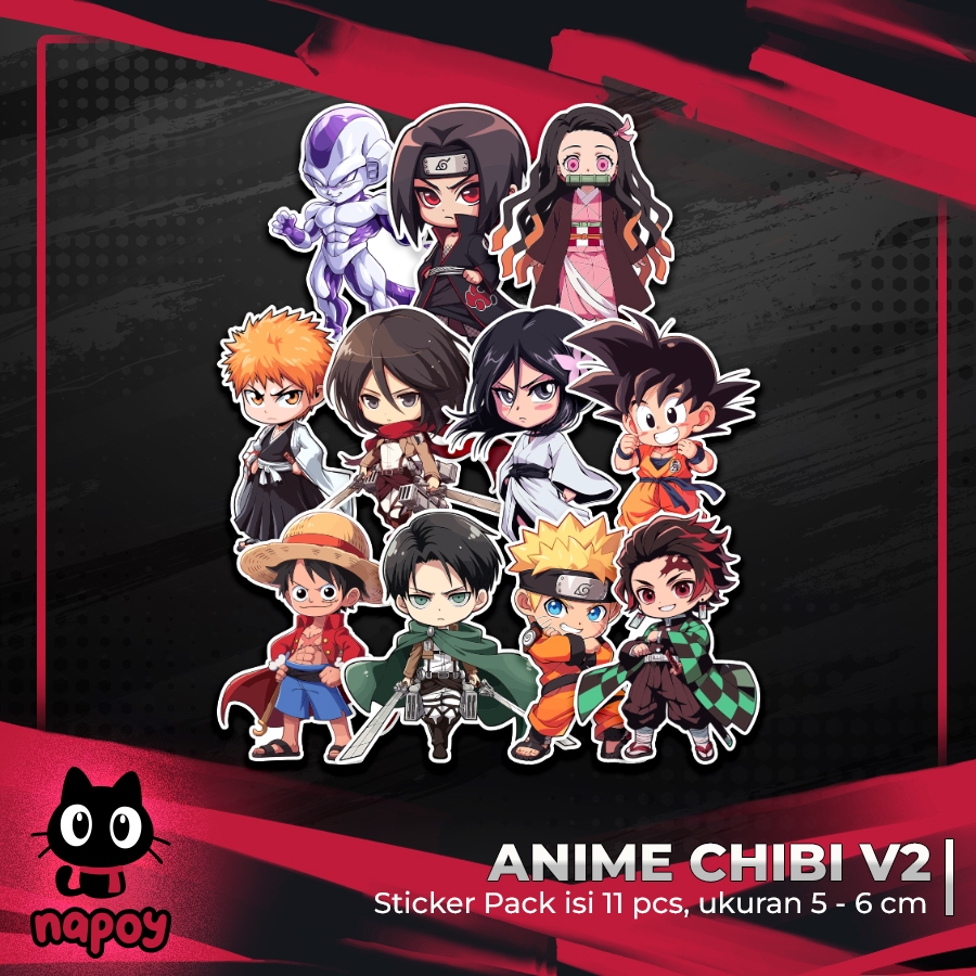 

STIKER PACK BESAR ANIME CHIBI 11 pcs LAPTOP AKSESORIS HP ANTI AIR