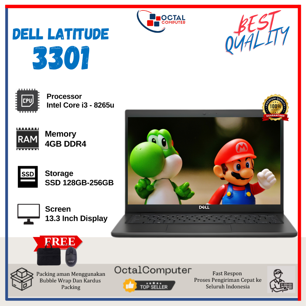 Laptop Dell Latitude 3301 / 3300  Core i3 | 4GB | SSD 256GB - Slim - Second & Bergaransi