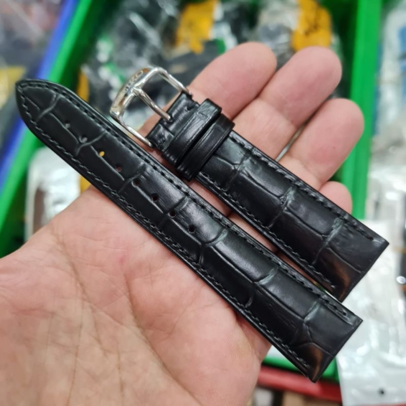 Strap tali kulit Genuine Leather jam tangan SEIKO 22mm / 20mm Buckle Clasp Stainless