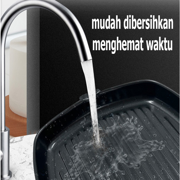 Panci PANGGANG BBQ Square Grill Pan Panci BBQ Panggangan Steak Anti Lengket
