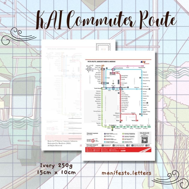 

Postcard Rute KRL Commuterline | Kartupos Train Map | Rute Kereta