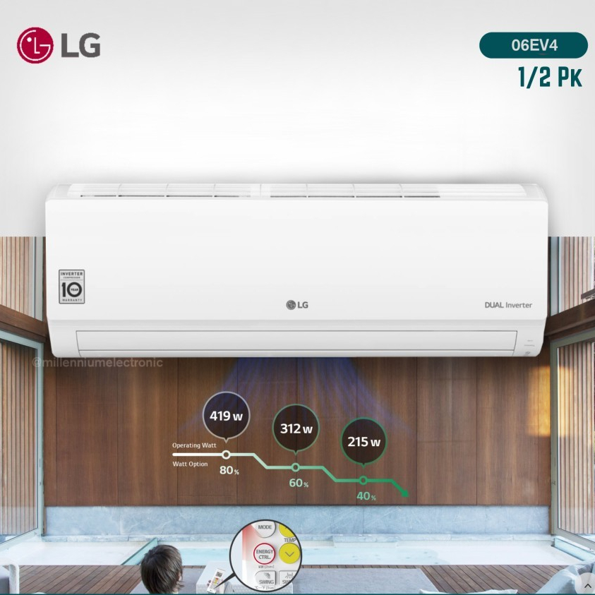 AC LG 1/2 PK DUAL INVERTER 06ev4 LOW WATT