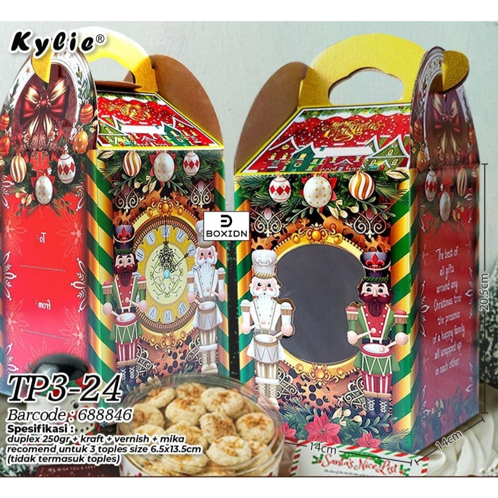 

Eflute CHRISTMAS Box natal 3 Toples 500gr Kotak Natal Dus Natal Parcel Natal Kue Kering Box Hampers Natal Box Packaging Natal box cookies natal sovenir Natal Box Kuker Natal