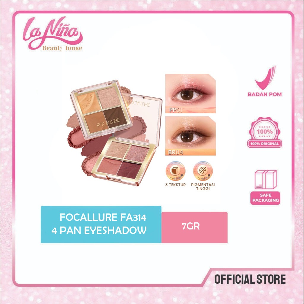 Focallure 4 Pan Eyeshadow Palette FA314