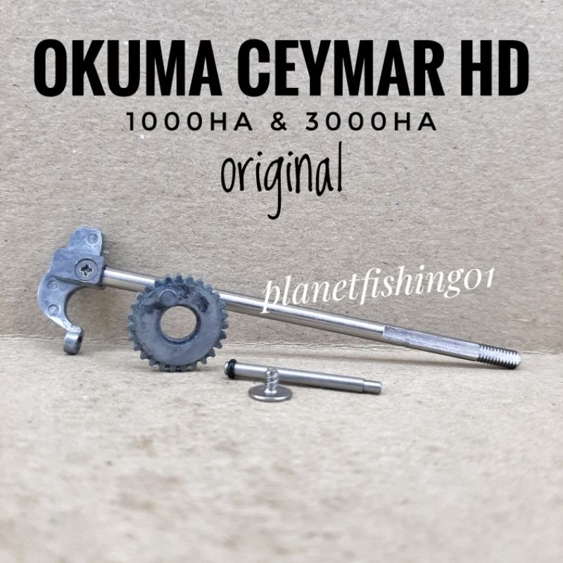 main shaft okuma ceymar hd 1000 & 3000 / sparepart bullgear okuma ceymar hd 1000 & 3000 / part reel 