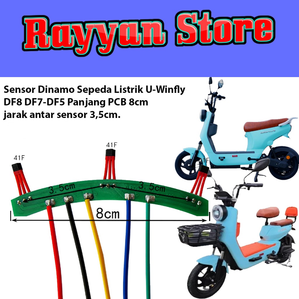 Sensor Dinamo Sepeda Listrik U-Winfly DF8 DF7-DF5 Panjang PCB 8cm jarak sensor 3,5cm.
