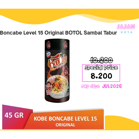 

Kobe Boncabe Original Level 15 BOTOL 45 gram