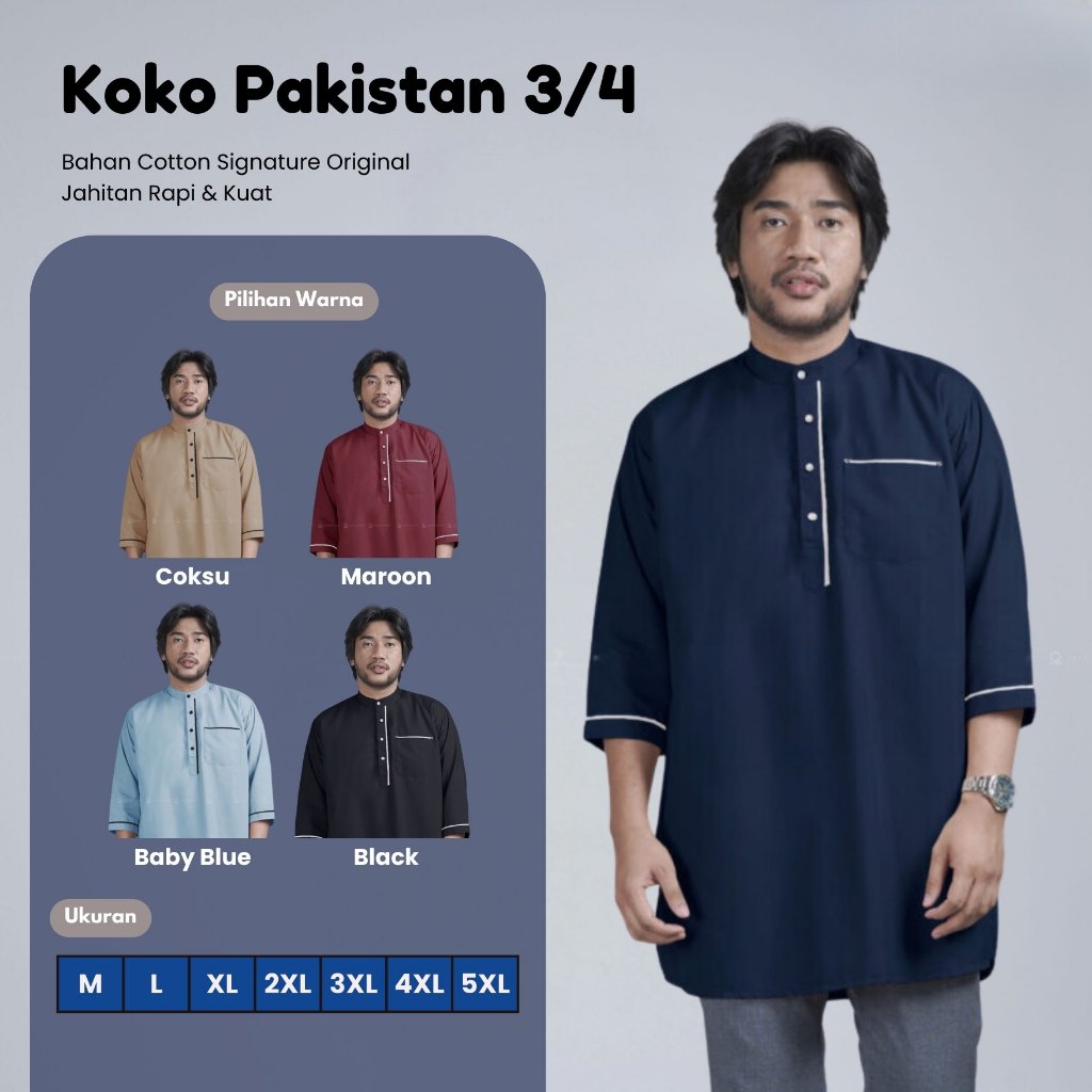 Baju Koko Pria Jumbo Kurta Pakistan Big Size 3xl 4xl 5xl