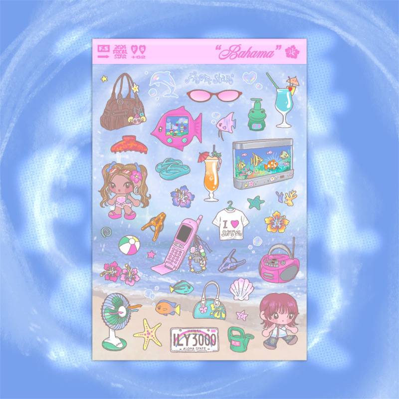 

[from.star] BAHAMA A6 GLITTER STICKER