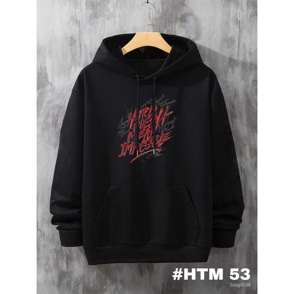 HOODIE HITAM PRIA RHS17 || BISA COD KE SELURUH INDONESIA