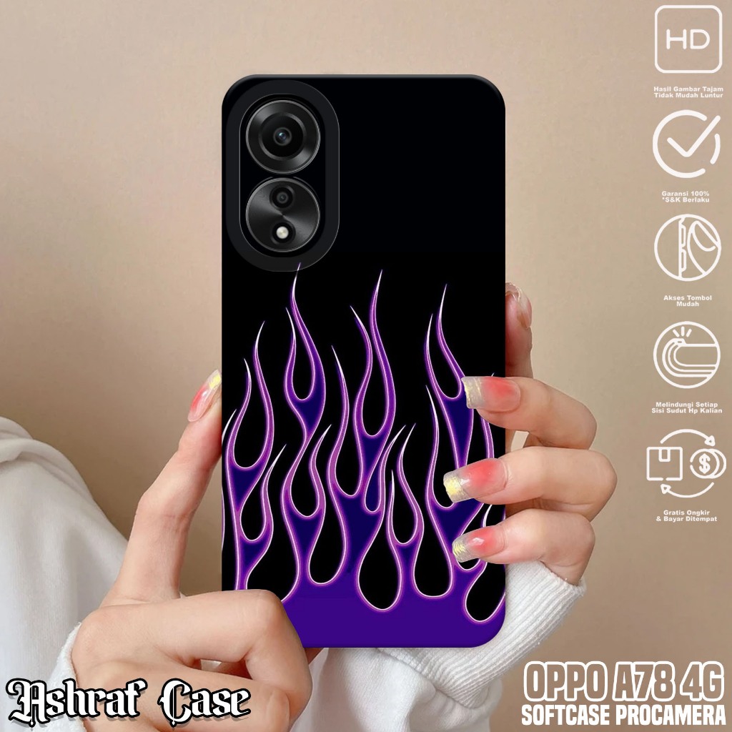 Case OPPO A78 4G - Casing Hp OPPO A78 4G Motif FIRE - Softcase Hp OPPO A78 4G - Silikon Hp OPPO A78 