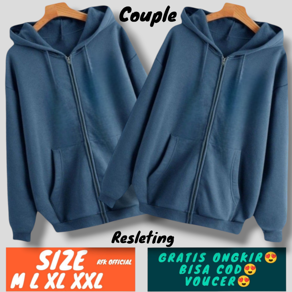 jaket couple resleting / jaket couple zipper  / Hodie couple pasangan / jaket couple pasangan terbar