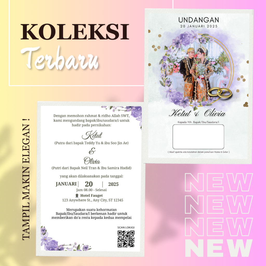 Cetak Undangan Custom Minimal 10 lembar