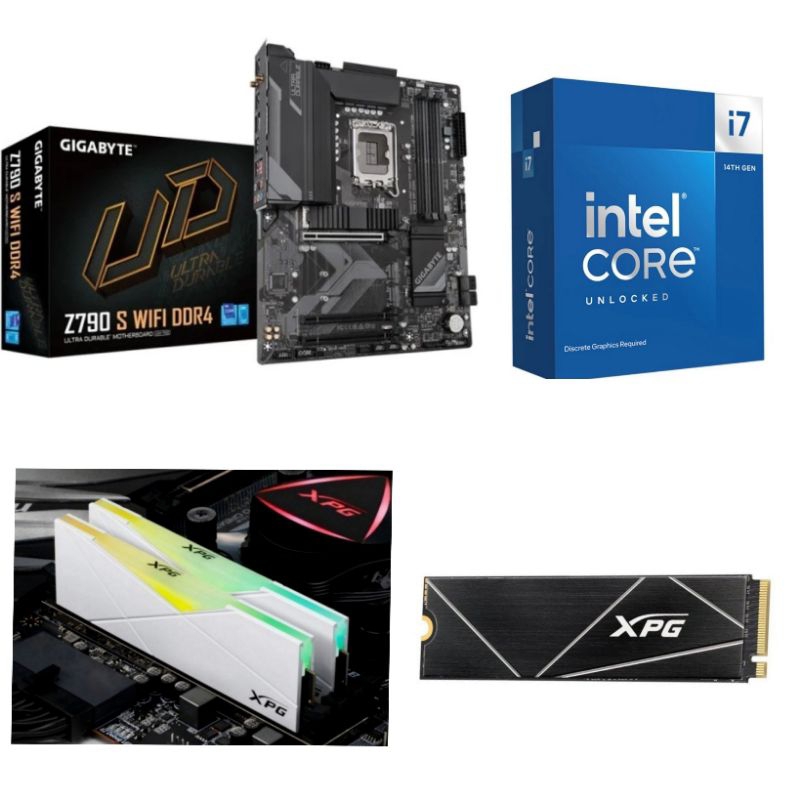 Paket Processor Gaming Intel Core i7 14700KF Gen 14 RAM DDD4 32GB NVME Z790