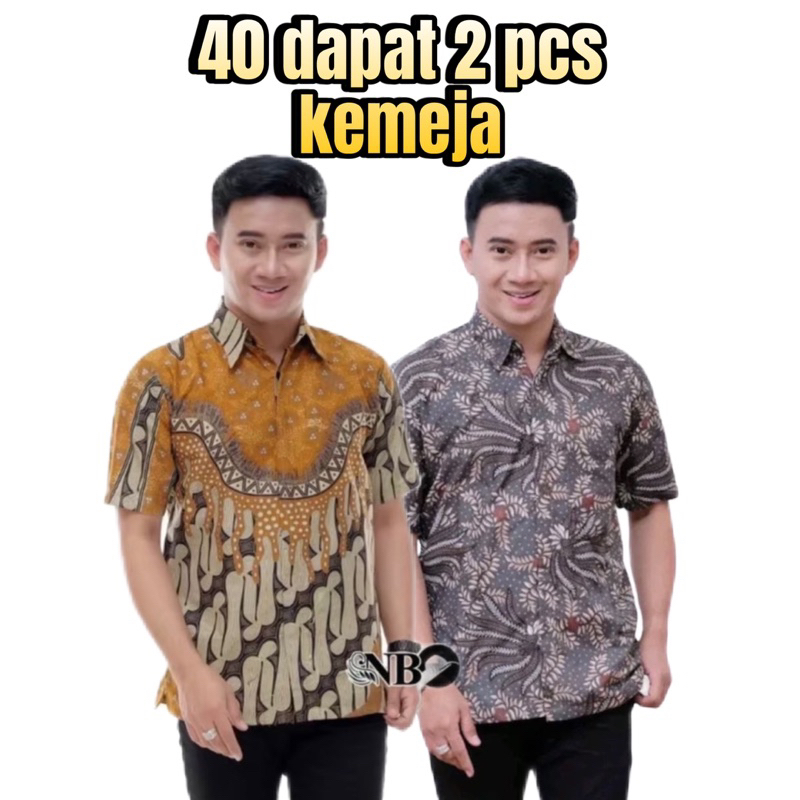 KEMEJA BATIK PRIA LENGAN PENDEK BAHAN ADEM MOTIF TERKEREN TERLARIS - BAJU BATIK PRIA COWOK DEWASA LE