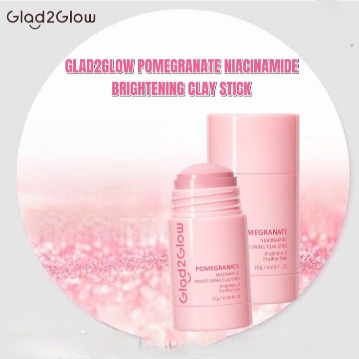 GLAD2GLOW POMEGRANATE NIACINAMIDE BRIGHTENING CLAY STICK - CLAY MASK