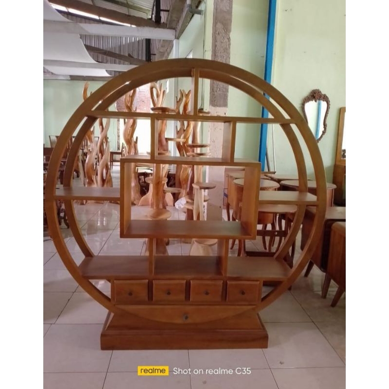 RAK HIAS PENYEKAT RUANG RAK PENYEKAT RUANG TAMU KAYU JATI
