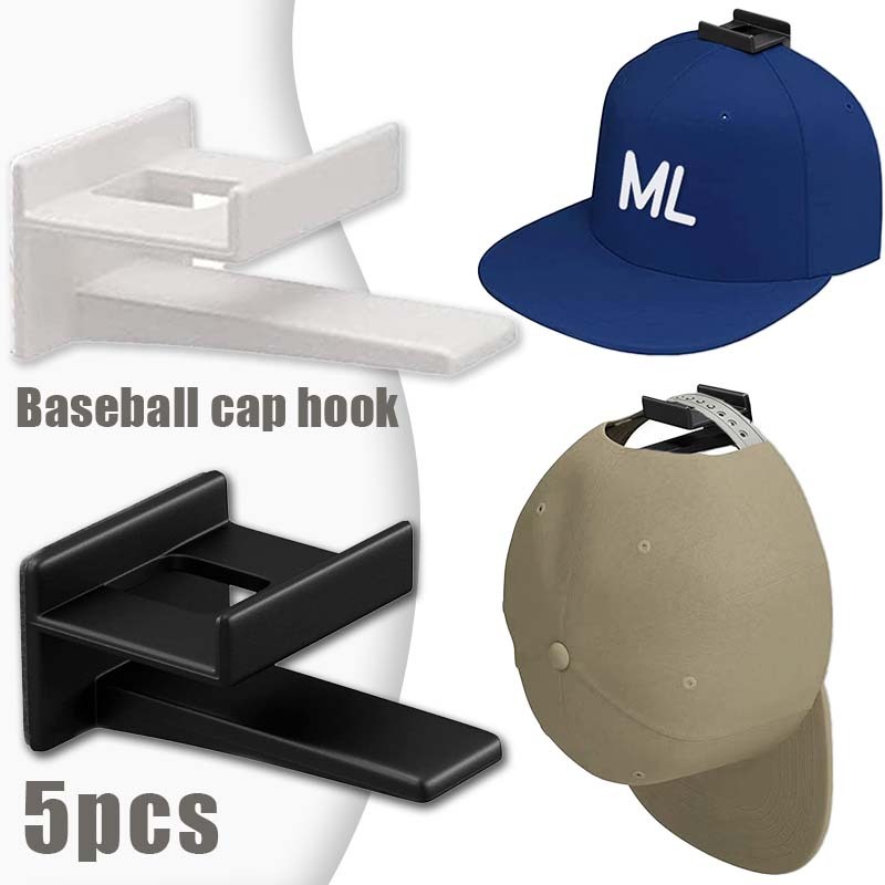 5 Pcs Tempat Topi Gantungan Topi Estetik Adhesive Display Topi Hanger Organizer Topi Rak Topi Dindin