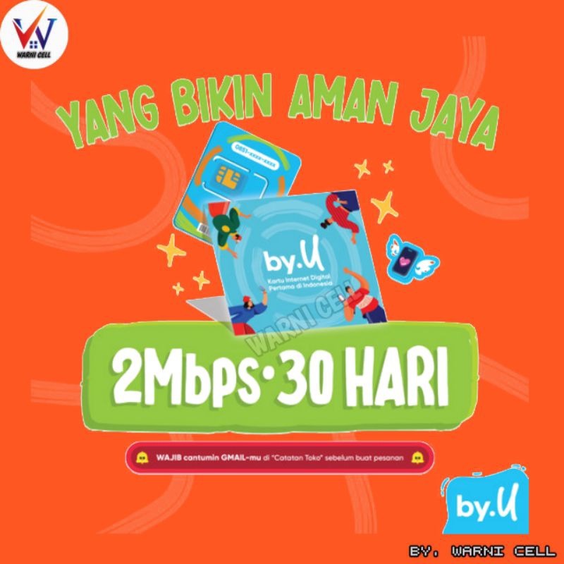 By.U Unlimited 2Mbps / 30 Hari Kartu Perdana