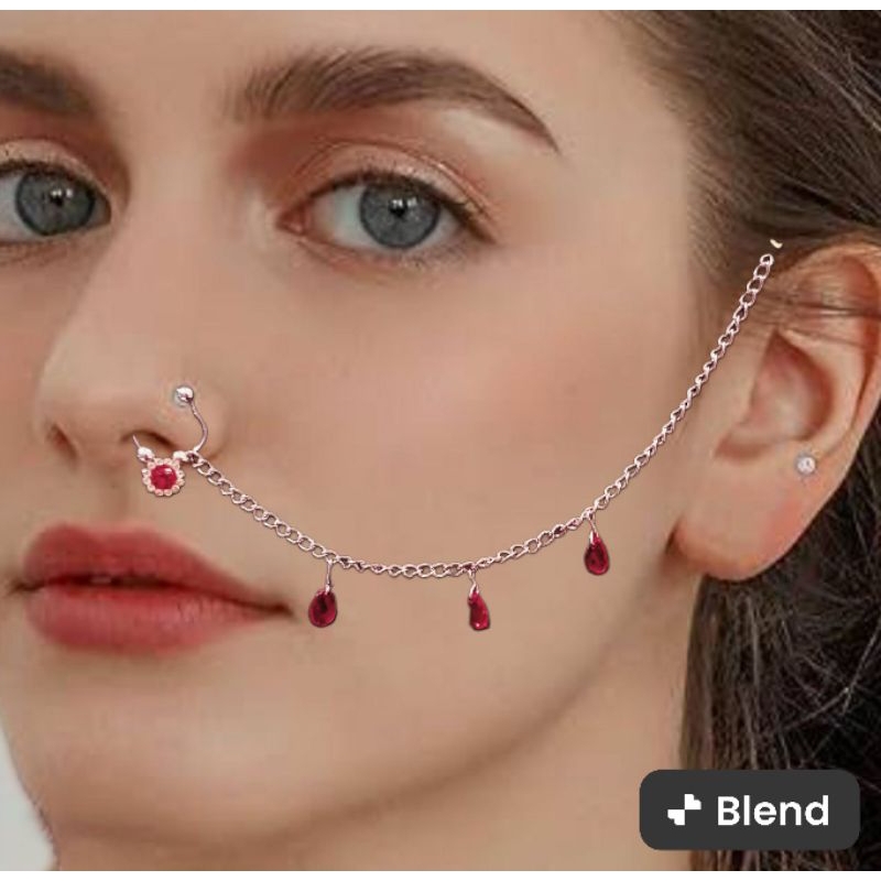 Anting hidung India/ anting rantai hidung tanpa tindik