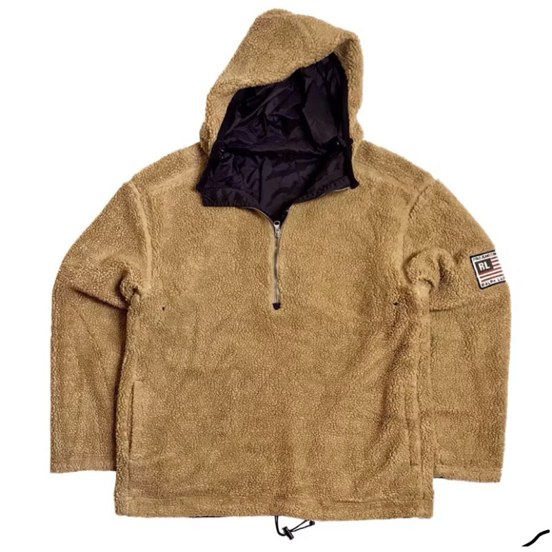 Fs Polo Ralph Lauren Vintage Reversible Fleece Half Zipper Hoodie