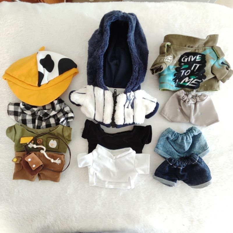 Baju Doll kpop exo nct bts anime labubu fanmade ukuran 20cm