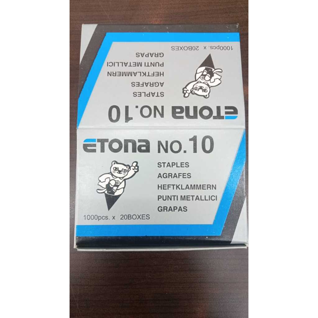 

Etona Staples N0. 10 / Isi Hekter Etona no.10 per pack\ (isi 20 box kecil)