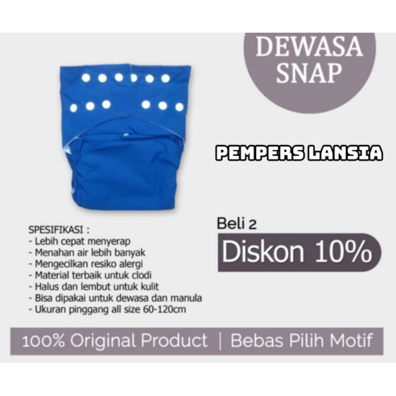 popok kain dewasa lansia snap Velcro