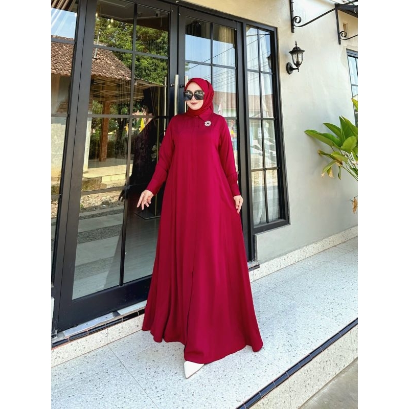 GAMIS POLOS UMBRELLA BAHAN 100% KATUN