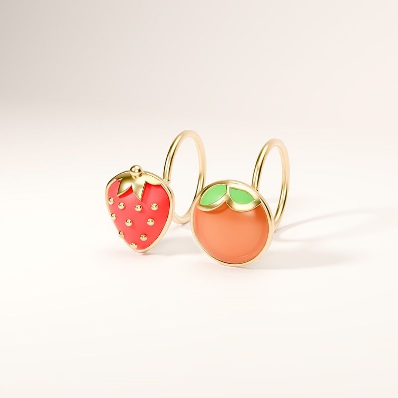 LITTLETHINGSHEWEAR - Anting Emas Bayi NEWBORN FRUIT - Anting Loop End Anting Toge