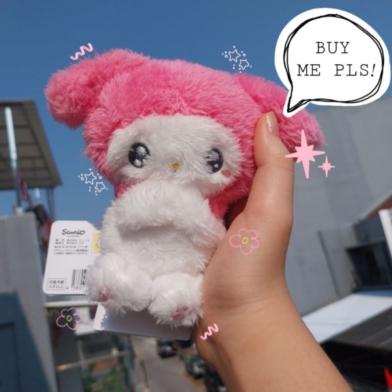 Boneka Sanrio Characters Yurukawa My Melody Kyurupote Small Mascot Plush☆ORIGINAL + BONUS FREBIESZ