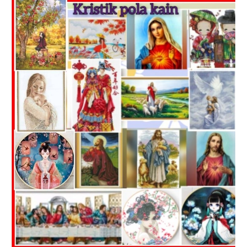 (READY) DIY Paket kristik Yesus Maria Wanita perjamuan kudus last supper Orang  pola kain cross stit