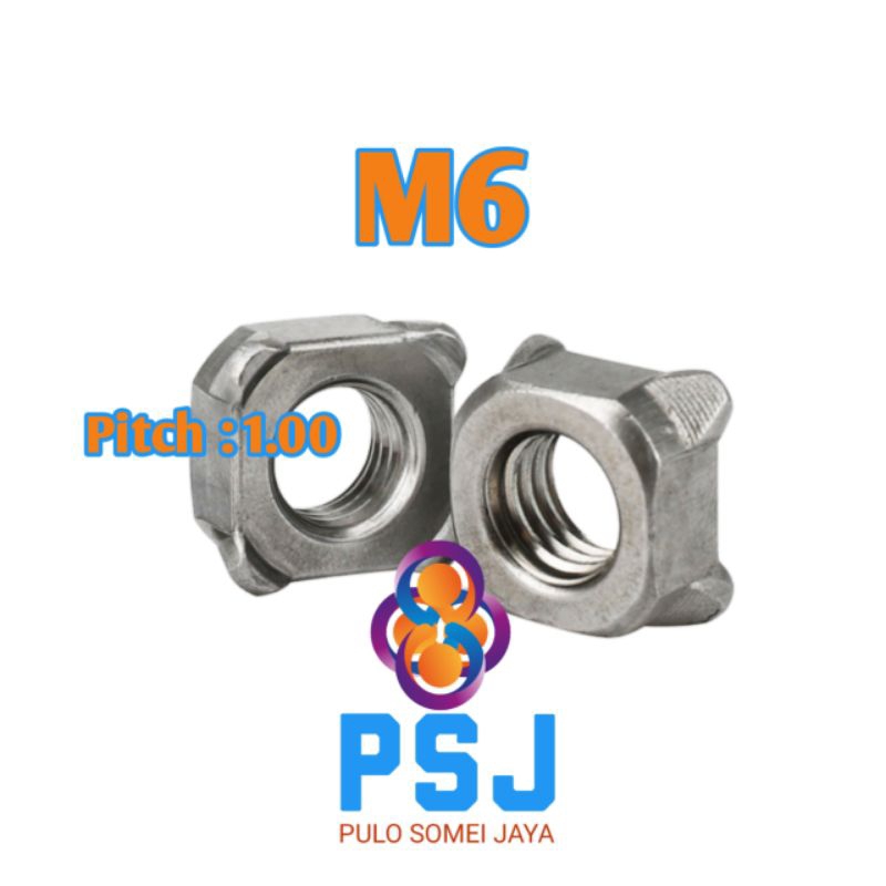 Mur Las M6 / Welding Nut M6 x 1.00 / Mur Kotak / Square Nut