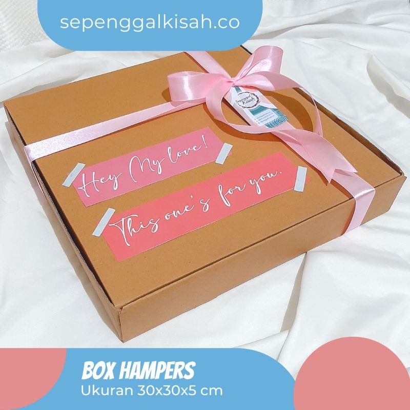 

Box hampers/boks hampers/kotak hadiah/bahan soft board 30x30x5