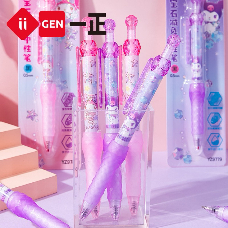 

DELUNASHOP DL199A IIGEN Pulpen Gel Mekanik Ori Sanrio Kuromi cinnamonroll Gel Pen Sanrio 0.5mm Pen Kuromi YZ9779