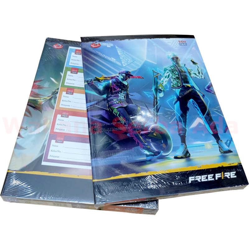 

Buku Tulis SIDU Maxi 42 Lembar 1 pack isi 5 buku boxy panjang Motif Free Fire