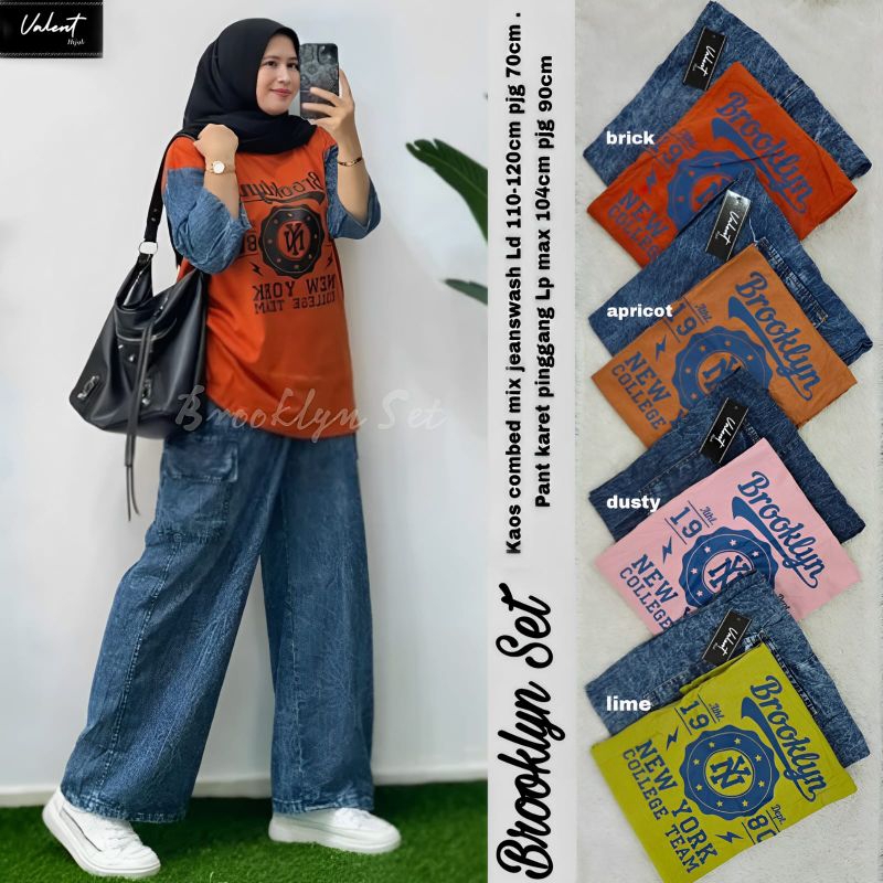 BROOKLYN SET BY VALENT // ONESET JEANS // SETELAN JEANS  /  JOVITA SET BY CLA HIJAB