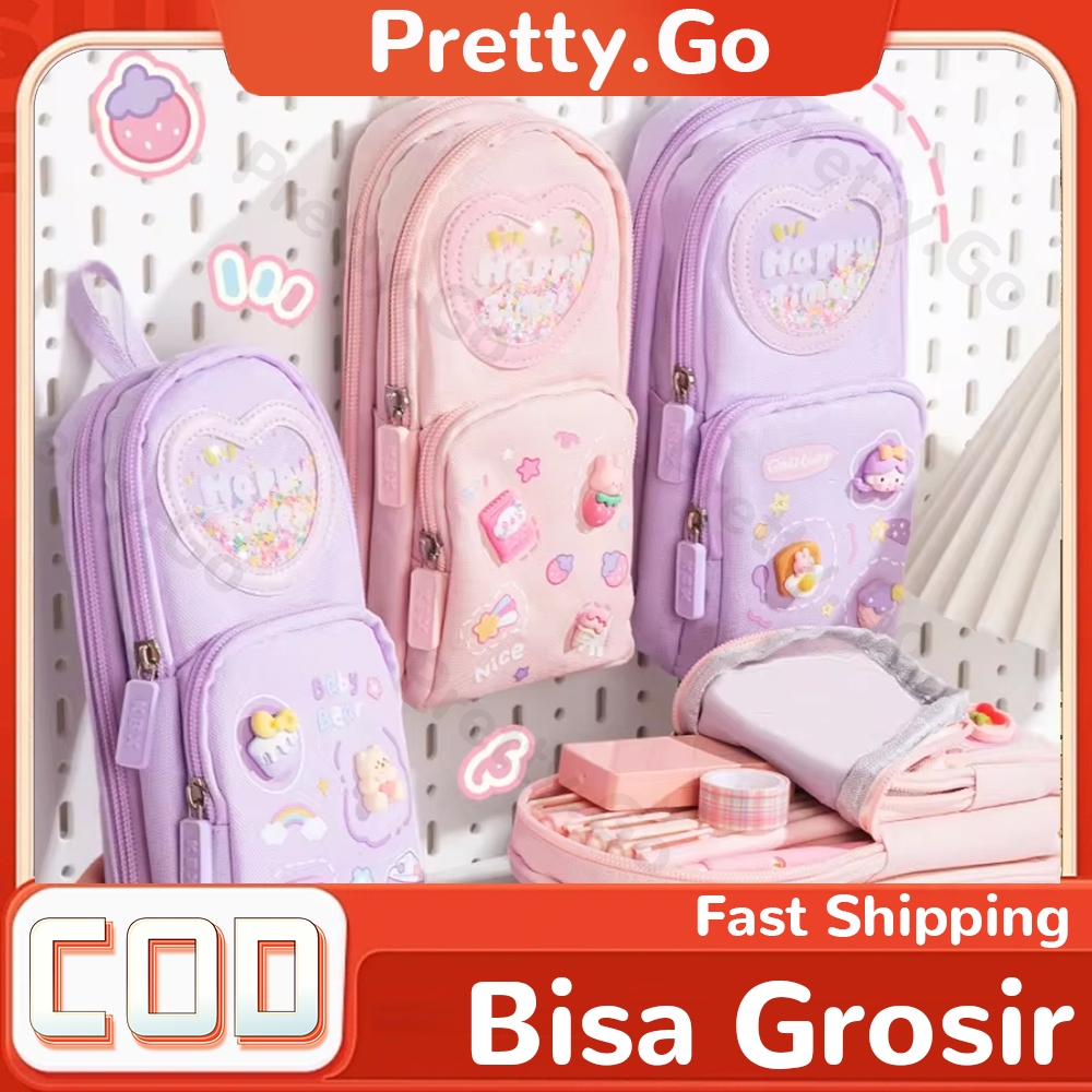 

Tempat Pensil Kotak 3D Model Anak Perempuan Lucu Besar/ Kotak Pensil Kanvas 6 Ruang/Tempat Pensil Multifungsi/Tempat Pensil Kapasitas Besar Krim